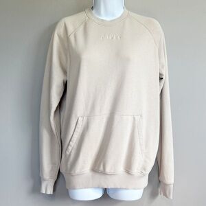 P'tula Oversized Cotton Crewneck Sweatshirt Cream XXS